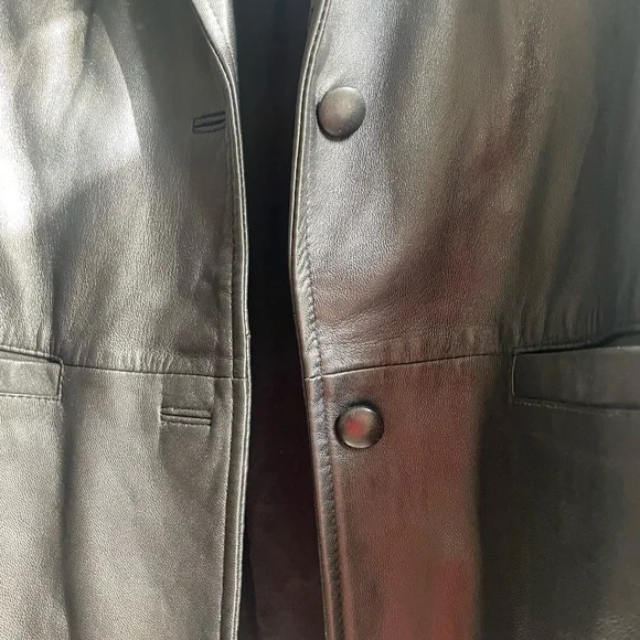 Muubaa London Black Women's Leather Blazer (Size 12) - Picture 2 of 7